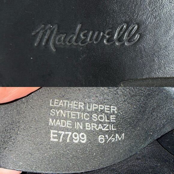 Madewell Leather Crisscross Black Leather Flat Casual Sandal E7799 Size 6.5 - Picture 10 of 10